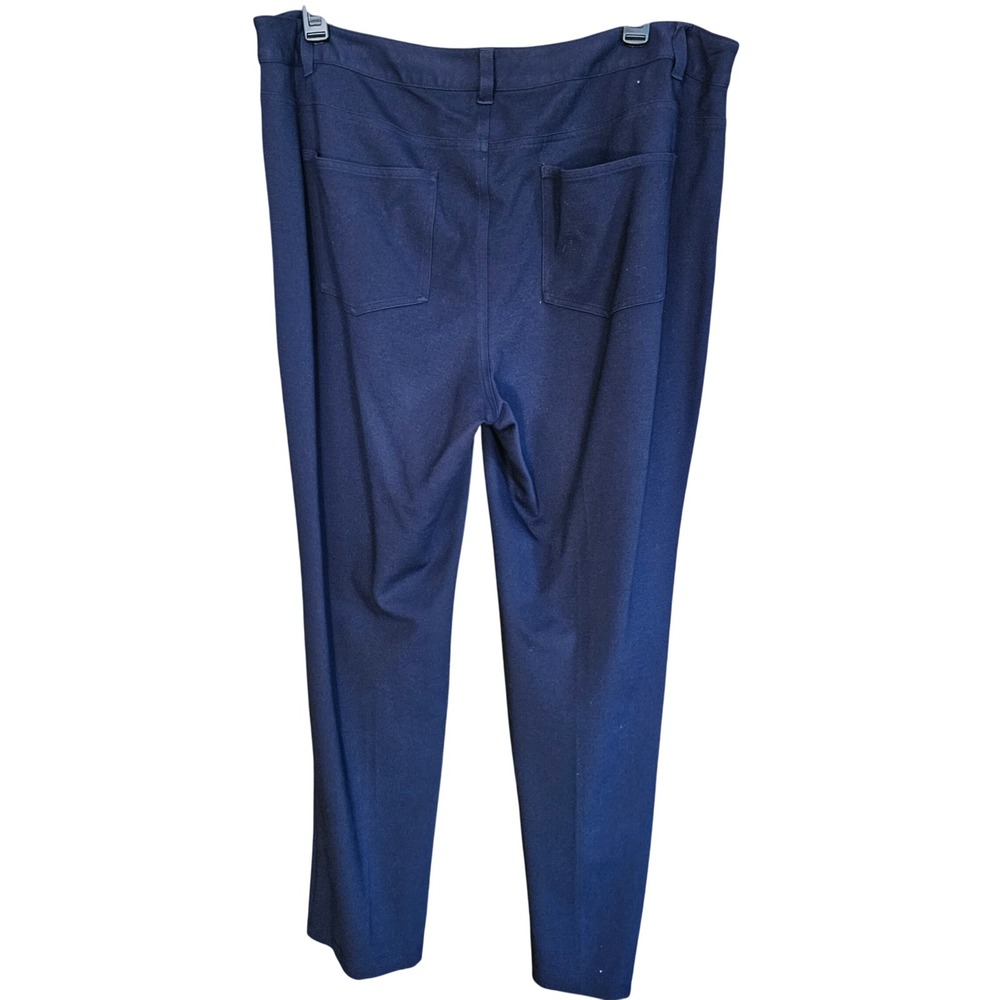 Talbots Woman 18W Navy Blue Ponte Knit Straight Leg Pants High Rise Stretch Plus